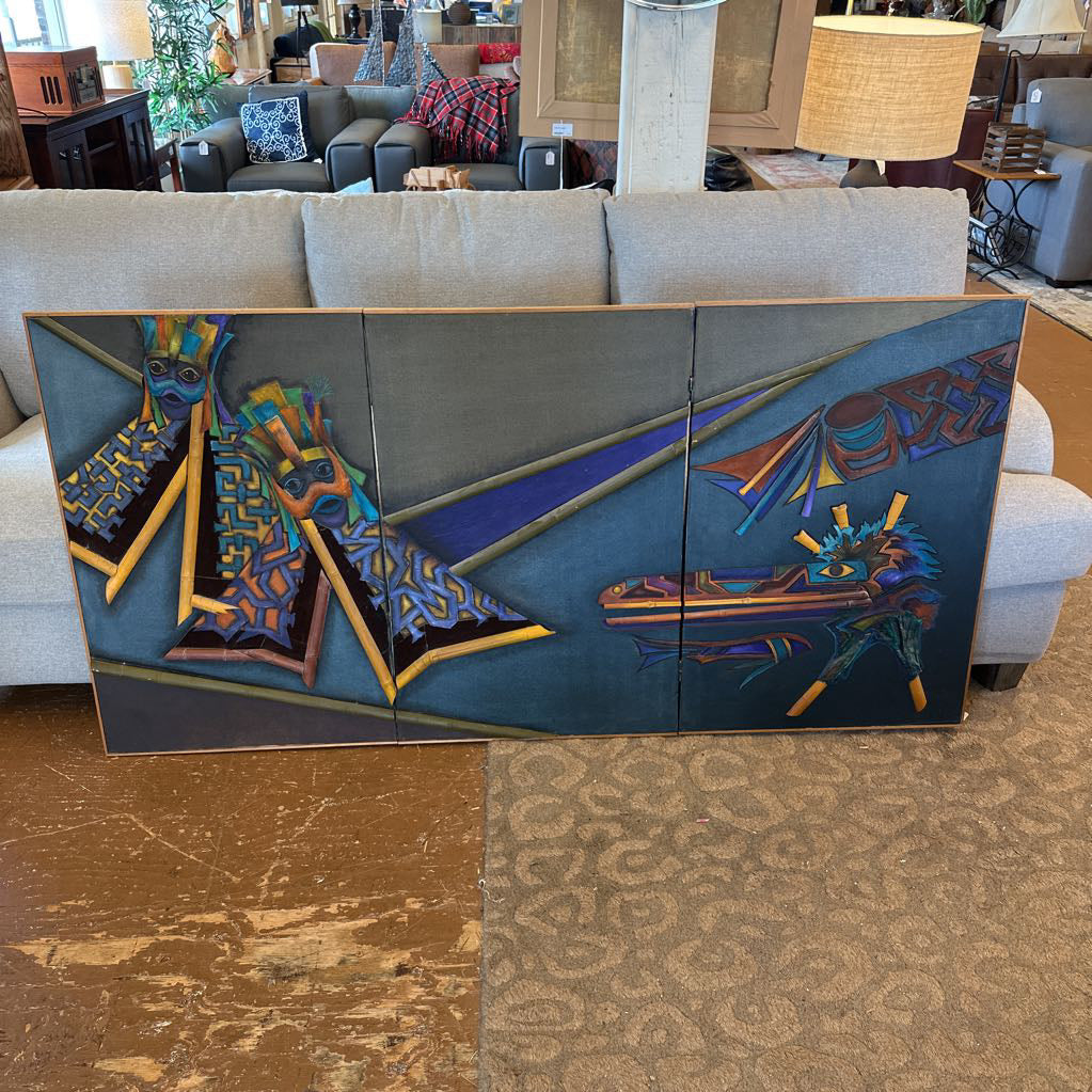 3 Panel Meso American Art