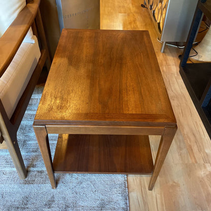 Lane Walnut 2 Tier MCM Rectangular End Table