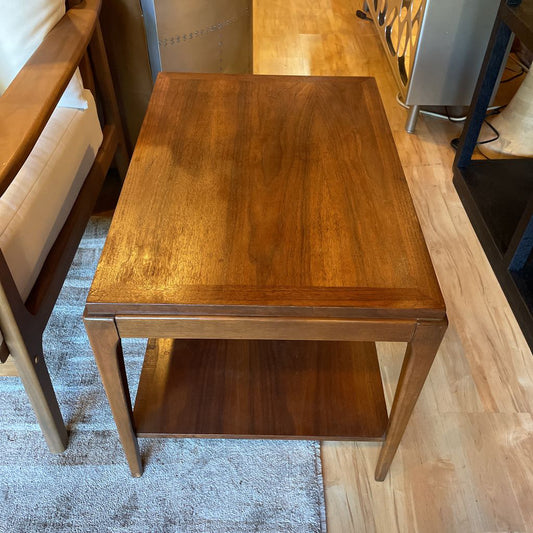 Lane Walnut 2 Tier MCM Rectangular End Table