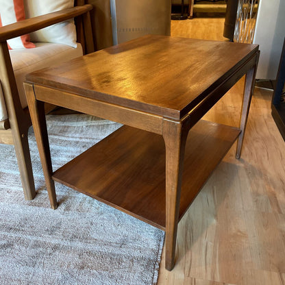 Lane Walnut 2 Tier MCM Rectangular End Table