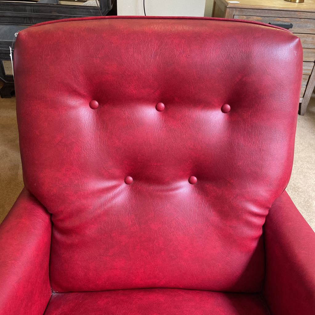 Vintage Oxblood Leather Clawfoot Rocker Chair