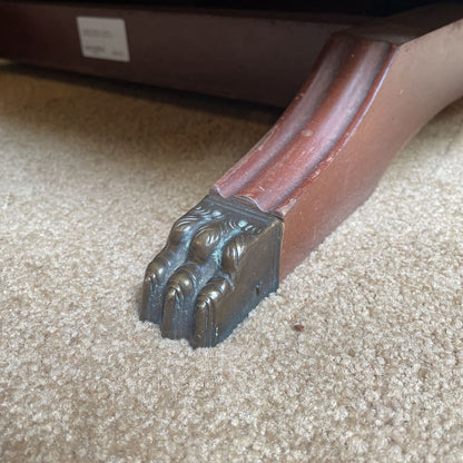 Vintage Oxblood Leather Clawfoot Rocker Chair