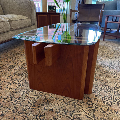 Mid Century Gustav Gaarde Teak And Glass Coffee Table C COFFEE TABLES