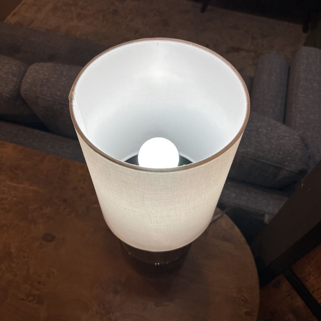 Smoke Glass and Wood Table Lamp LAMPS