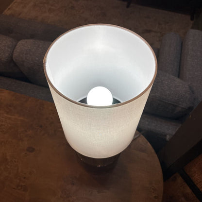 Smoke Glass and Wood Table Lamp LAMPS