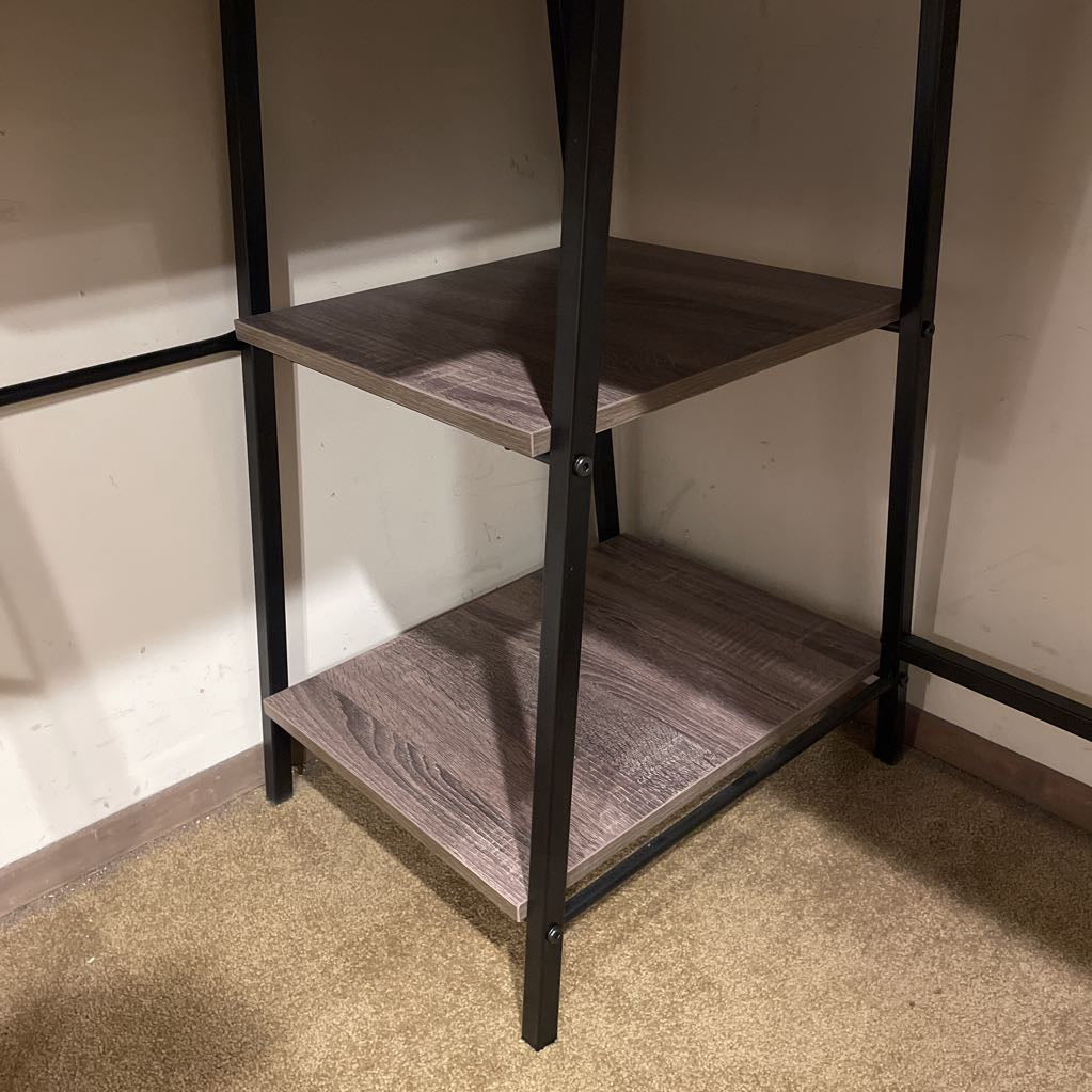 Small L Shaped Faux Wood Metal Desk