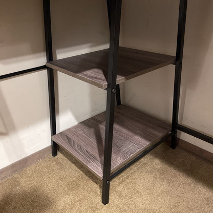 Small L Shaped Faux Wood Metal Desk