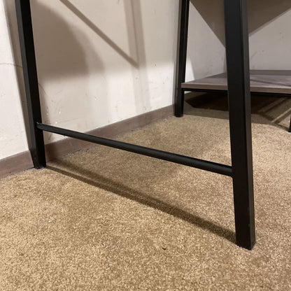 Small L Shaped Faux Wood Metal Desk