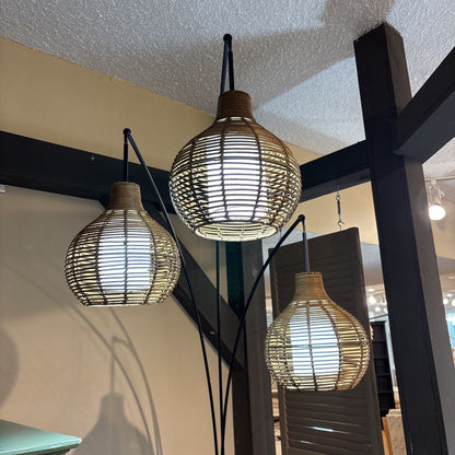 3 Light Arch Lamp Black