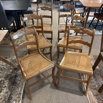 Cane Wicker Dining Chairs (Set of 6) C DINING CHAIRS
