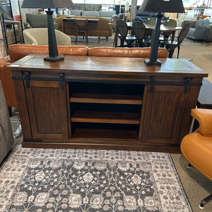 Rustic Sliding Door Media Stand