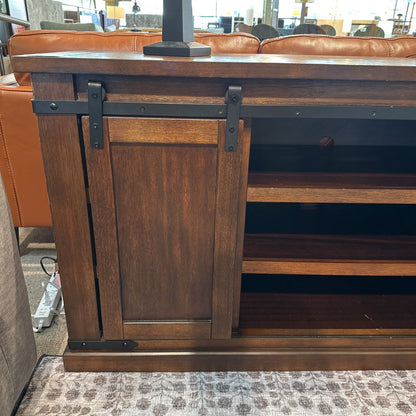 Rustic Sliding Door Media Stand