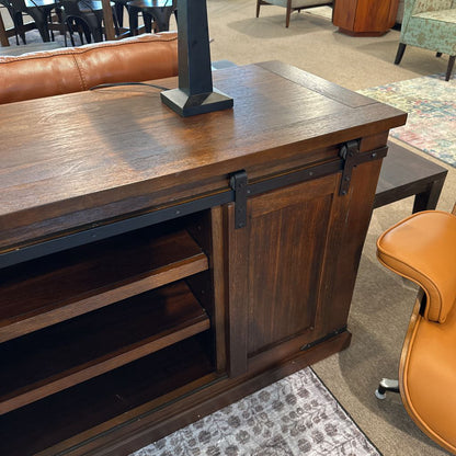 Rustic Sliding Door Media Stand