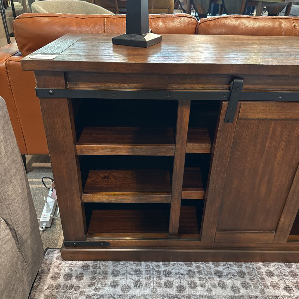 Rustic Sliding Door Media Stand