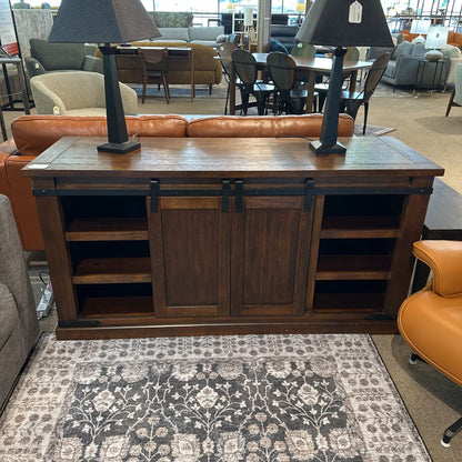 Rustic Sliding Door Media Stand