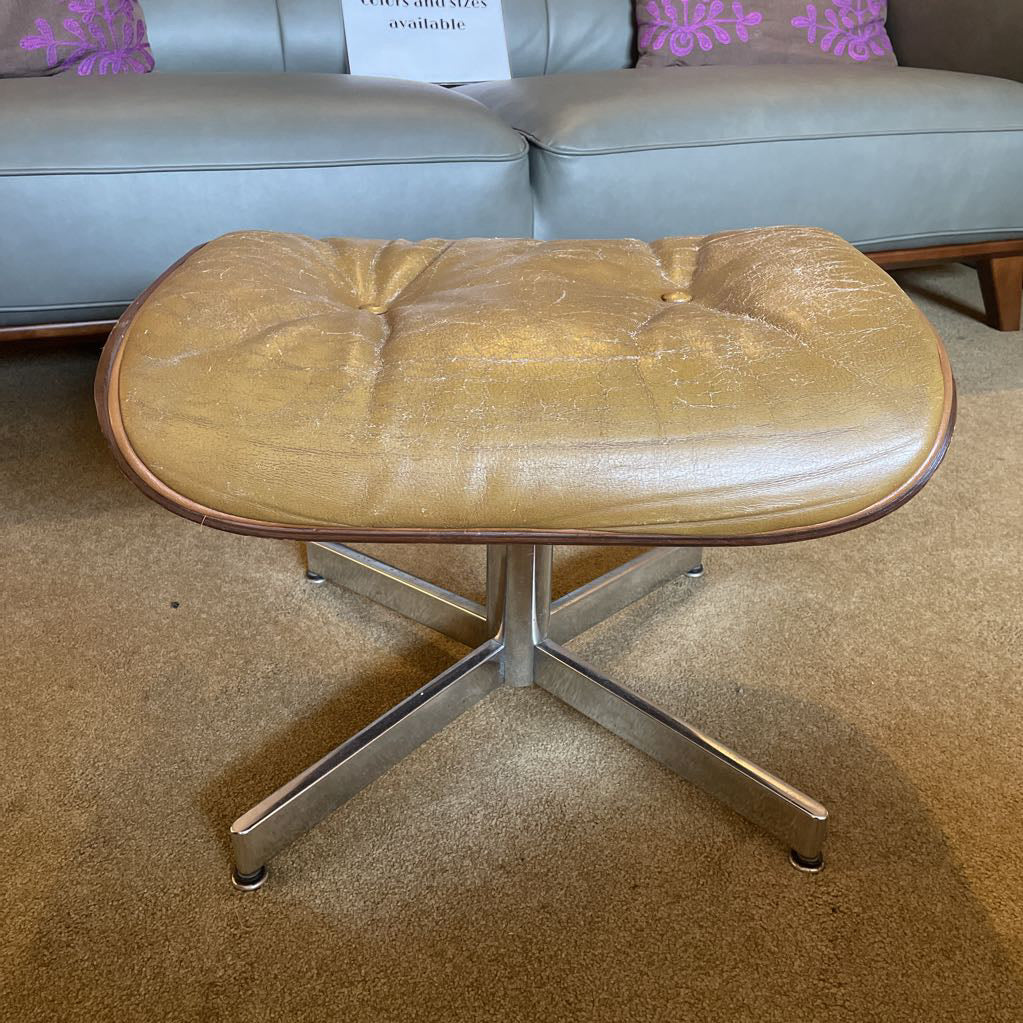 Faded Chartreuse Bentwood Ottoman U OTTOMANS