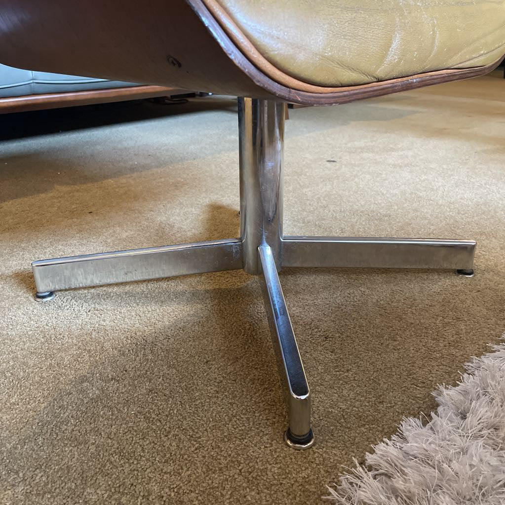 Faded Chartreuse Bentwood Ottoman U OTTOMANS