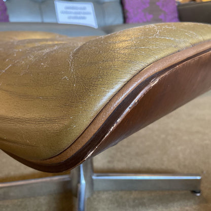 Faded Chartreuse Bentwood Ottoman U OTTOMANS
