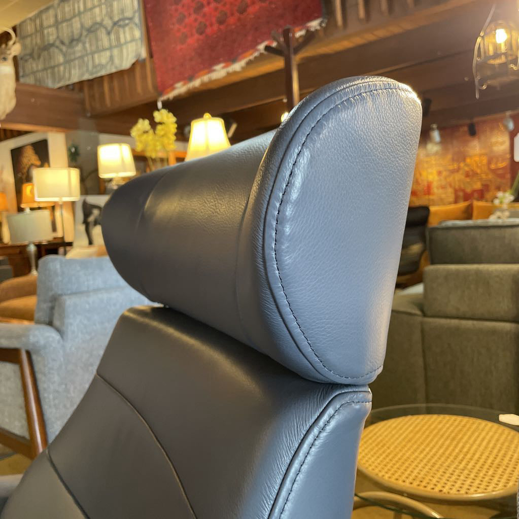 Zulia Steel Leather Accent Chair