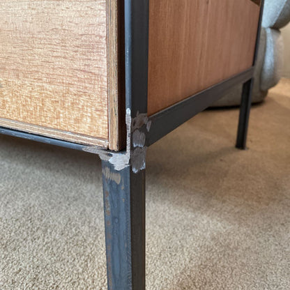 Danish Army Blanket Coffee Table w/ Wine Crate Drawers