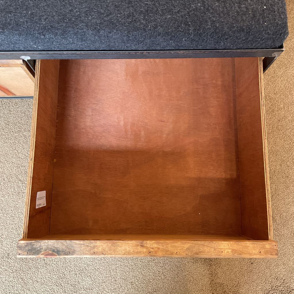 Danish Army Blanket Coffee Table w/ Wine Crate Drawers