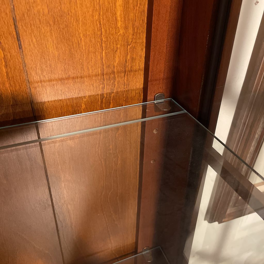 Ethan Allen Paned Glass Two Door Cabinet w/ Lighting