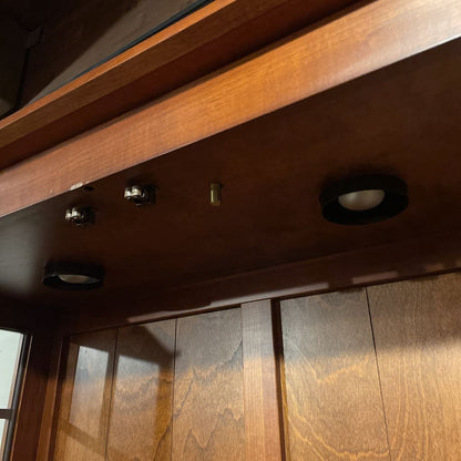 Ethan Allen Paned Glass Two Door Cabinet w/ Lighting