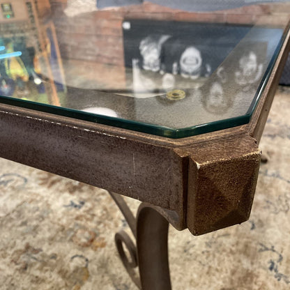 Metal Curved Leg Base Glass Top Oversized Coffee Table C COFFEE TABLES