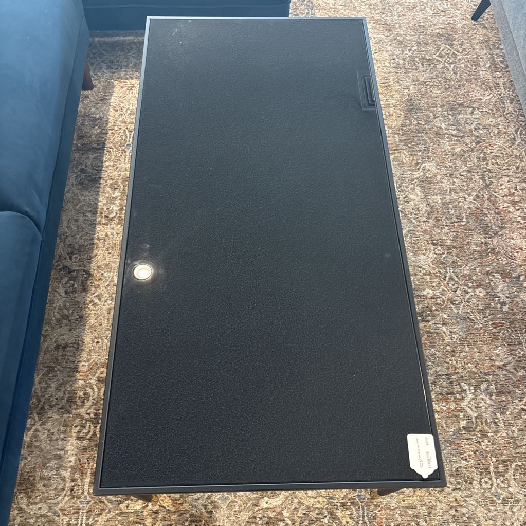 Black & Brass Glass Top Coffee Table C COFFEE TABLES