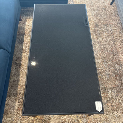 Black & Brass Glass Top Coffee Table C COFFEE TABLES