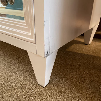 White Mirrored Drawer Lowboy Dresser