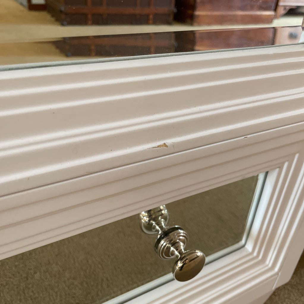 White Mirrored Drawer Lowboy Dresser
