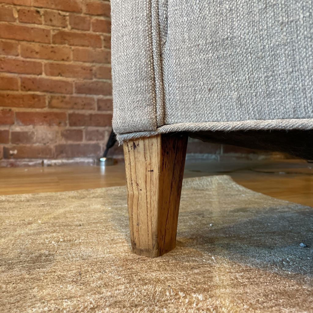 Grey Fabric Curved Tufted Back Sofa