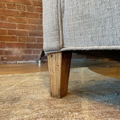Grey Fabric Curved Tufted Back Sofa