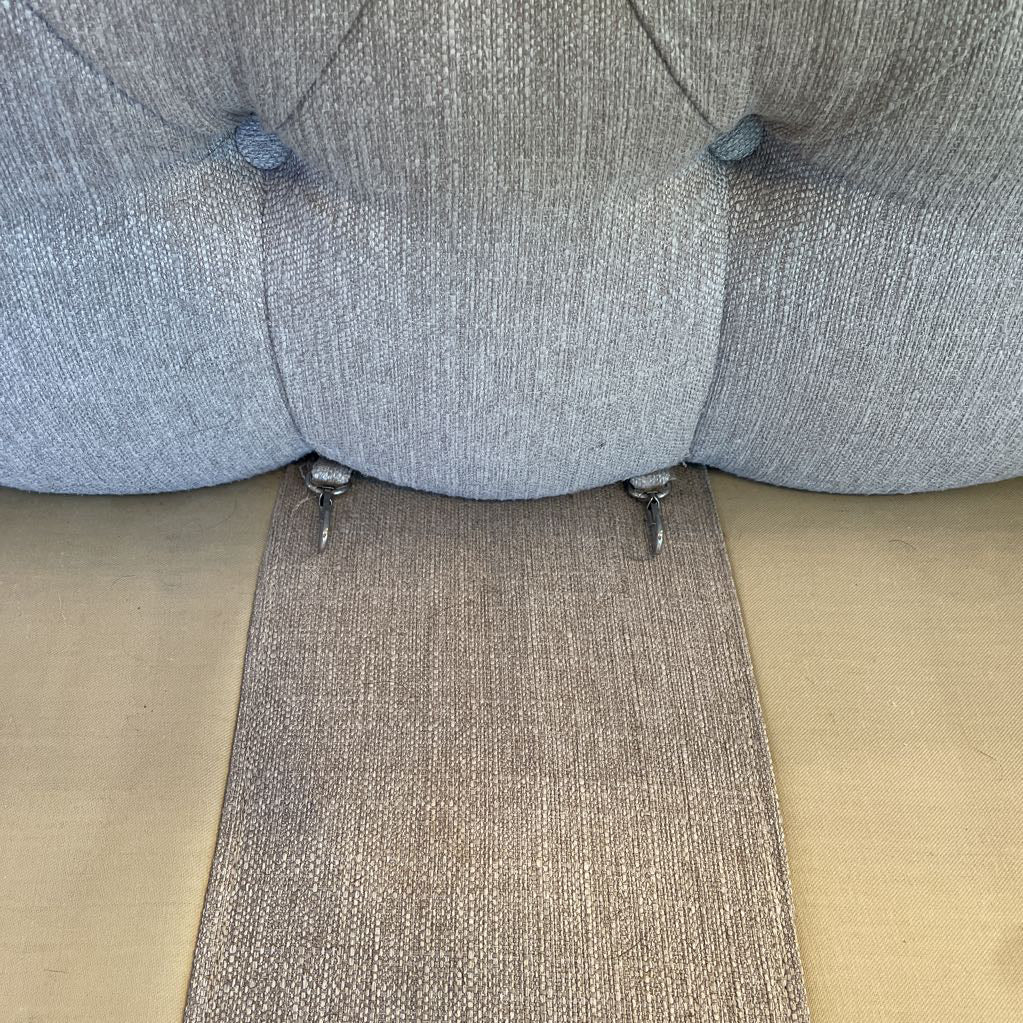 Grey Fabric Curved Tufted Back Sofa