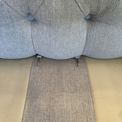 Grey Fabric Curved Tufted Back Sofa