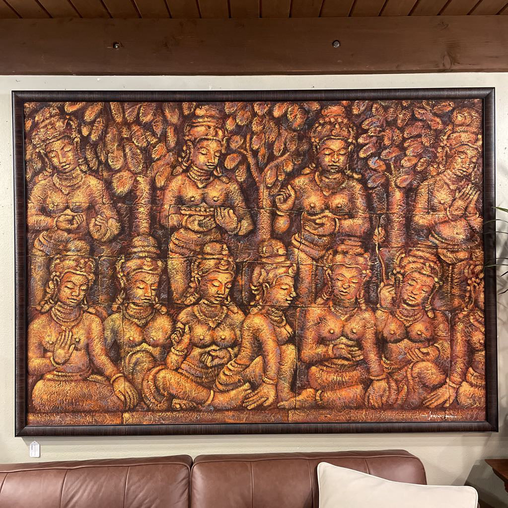 Very Large Thai Figures Painting ART