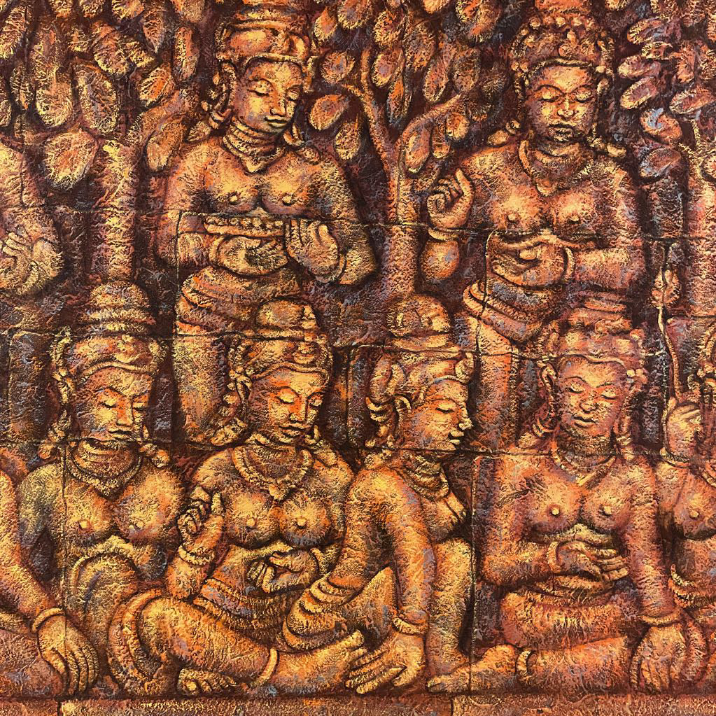 Very Large Thai Figures Painting ART