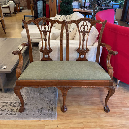 Carved Chippendale Style Settee