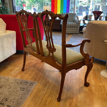 Carved Chippendale Style Settee