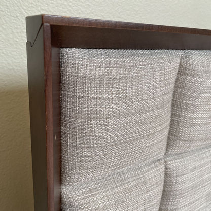 MC Style Grey Fabric Headboard Queen Bed Frame