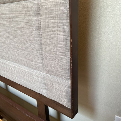 MC Style Grey Fabric Headboard Queen Bed Frame