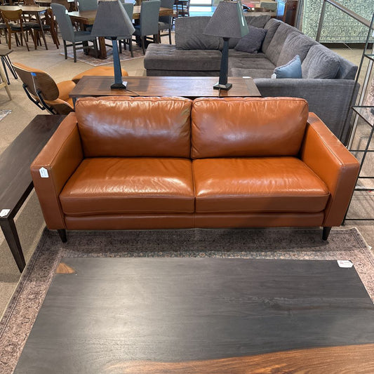 Macy's Camel Genuine Leather Sofa U SOFAS