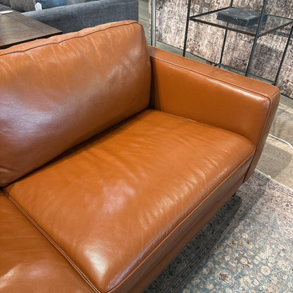 Macy's Camel Genuine Leather Sofa