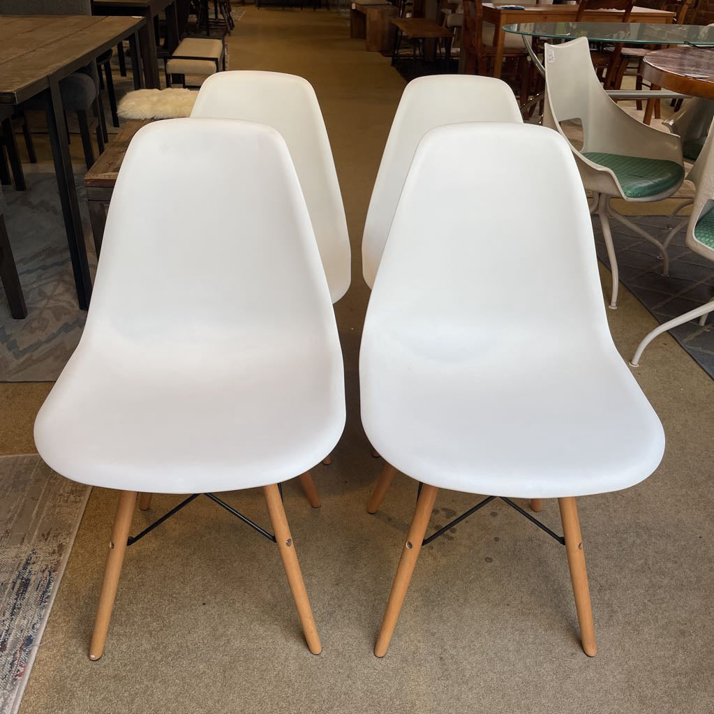 Eames Style White Molded Dining Chairs SET of 4