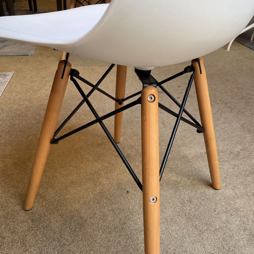 Eames Style White Molded Dining Chairs SET of 4