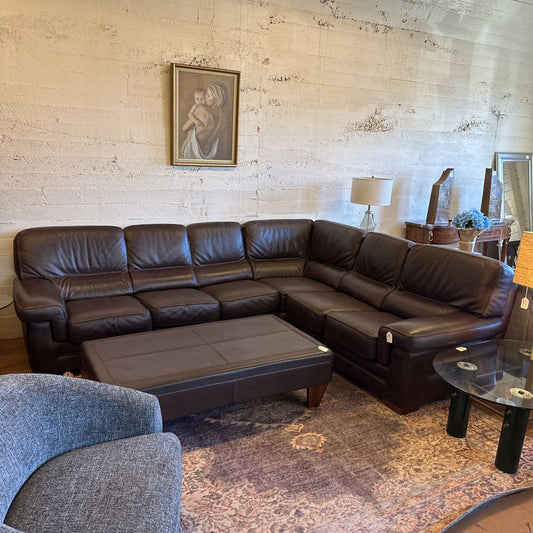 Gamma Brown Steer Hide Sectional