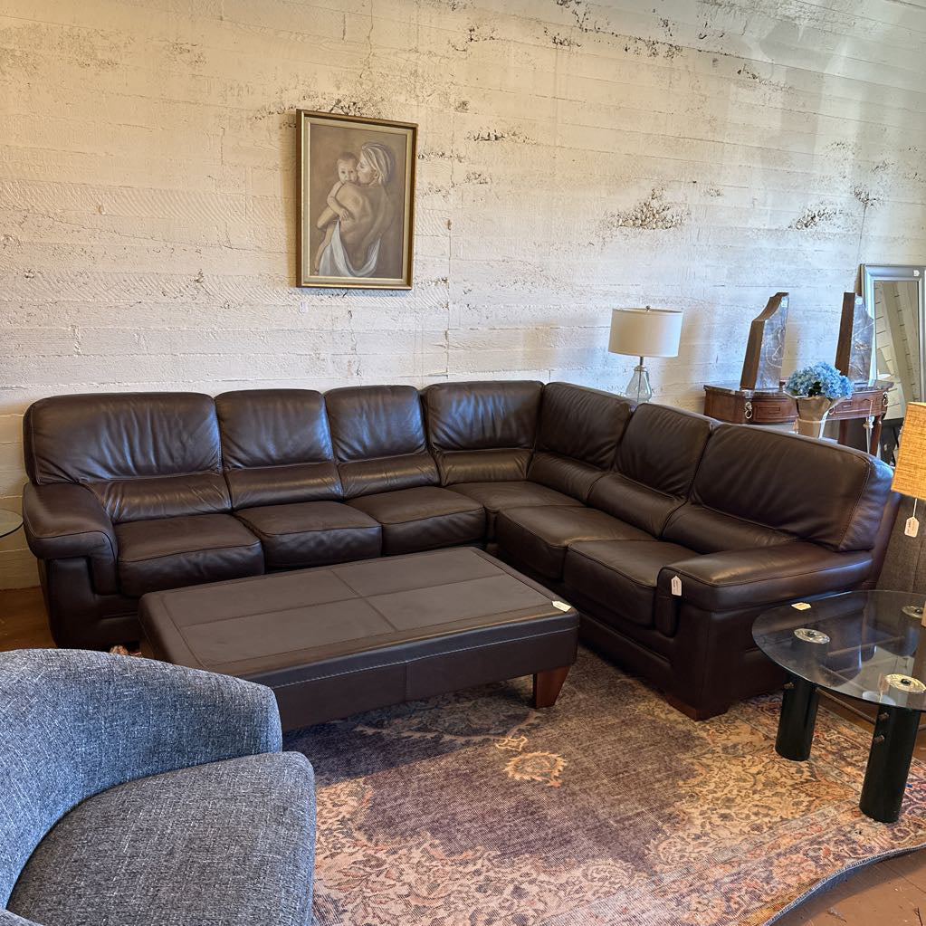 Gamma Brown Steer Hide Sectional U SECTIONALS RAF