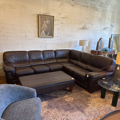 Gamma Brown Steer Hide Sectional U SECTIONALS RAF
