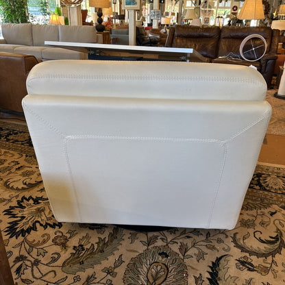 Gamma White Steer Hide Swivel Chair
